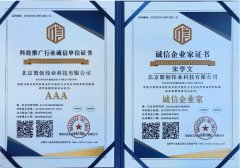 AAA科技推广行业诚信单位与AAA诚信企业家