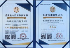 AAA级重质量守信用单位与AAA级企业信用等级证书